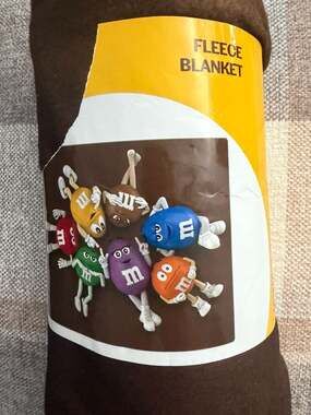NEW M&M'S World Brown Characters Polyester Fleece Blanket 50" x 60"